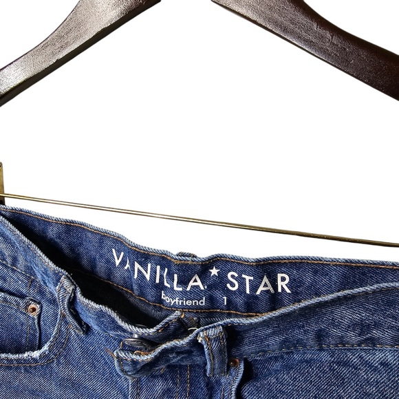 Denim Shorts Distressed Jean Vanilla Star Dark Wash Cut Off Bottoms - Picture 2 of 4